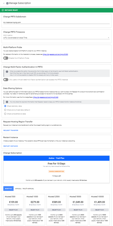 Manage Subscription Manage Subscription